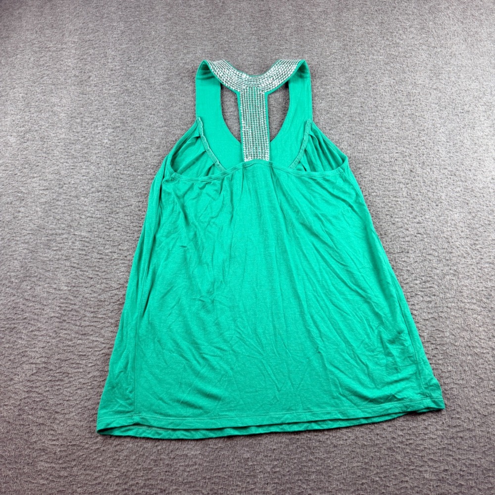 Rain Women's S Small Green Sequin Embellished Racerback‎ Tank Top - Picture 2 of 6
